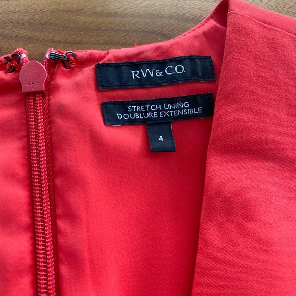 Orangey red slim fitted RW Dress - Picture 3 of 4